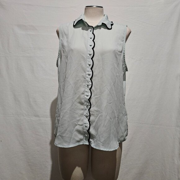 Laundry by Shelli Segal Sleeveless Scallop Blouse - Picture 3 of 7